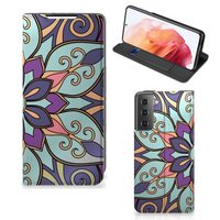 Samsung Galaxy S21 Smart Cover Purple Flower