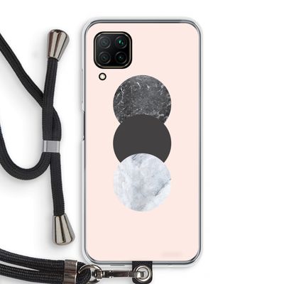 Marmeren cirkels: Huawei P40 Lite Transparant Hoesje met koord