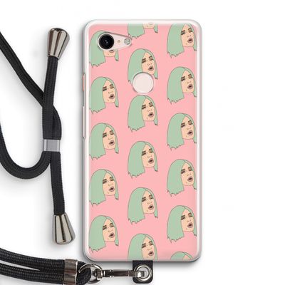King Kylie: Pixel 3 Transparant Hoesje met koord