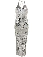 Rabanne robe longue à sequins - Argent