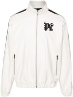 Palm Angels monogram-patch leather jacket - Tons neutres