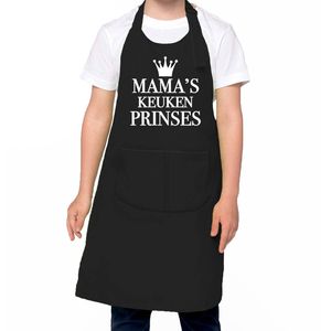 Mama s keukenprinses Keukenschort kinderen/ kinder schort zwart voor meisjes - Feestschorten