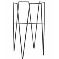 Mica Decorations - bloempot plantenpot standaard verhoger - zwart - D30 x H50 cm - metaal