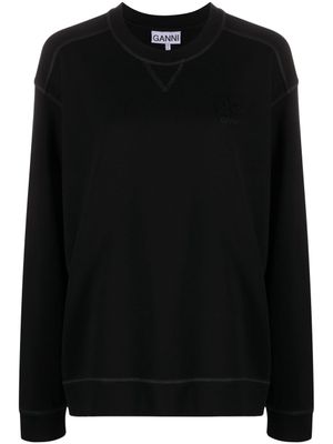 GANNI sweat à effet d'épaules descendues - Noir