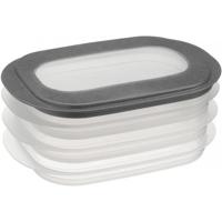 Sunware 3x Vleeswarendoos - voedsel bewaarbakjes - transparant/donkergroen Sunware 3x Vleeswarendoos - voedsel bewaarbakjes - transparant/donkergroen