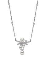 Yoko London collier en or blanc 18ct orné de perles d'Akoya et de diamants - Argent