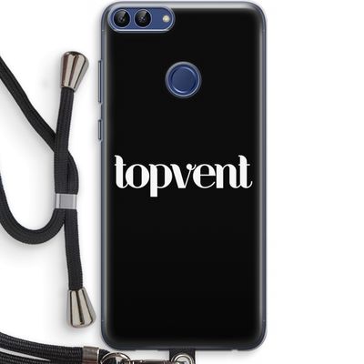 Topvent Zwart: Huawei P Smart (2018) Transparant Hoesje met koord