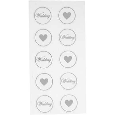 Creativ Company Stickers, hart - bruiloft, d 25 mm, vel 7,8x15,5 cm, zwart, 2 div vellen/ 1 doos