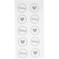 Creativ Company Stickers, hart - bruiloft, d 25 mm, vel 7,8x15,5 cm, zwart, 2 div vellen/ 1 doos