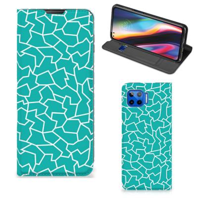 Motorola Moto G 5G Plus | Bookcase | Cracks Blue