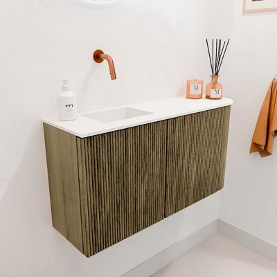 Toiletmeubel Mondiaz Joya | 81.6 cm | Meubelkleur Dusk | Faye wastafel Talc Links | Zonder kraangat(en) Toiletmeubel Mondiaz Joya | 81.6 cm | Meubelkleur Dusk | Faye wastafel Talc Links | Zonder kraangat(en)