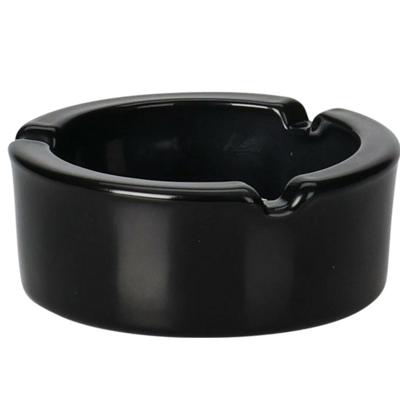 Excellent Houseware Asbak - zwart - glas - Dia 9 cm - Binnen / buiten gebruik