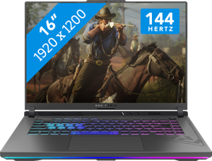 ASUS ROG Strix G16 G614JI-N3432W Intel® Core™ i7 i7-13650HX Laptop 40,6 cm (16") WUXGA 32 GB DDR5-SDRAM 1 TB SSD NVIDIA GeForce RTX 4070 Wi-Fi 6E (802.11ax) Windows 11 Home Zwart, Grijs