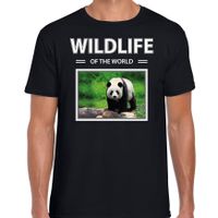 Panda t-shirt met dieren foto wildlife of the world zwart voor heren - thumbnail
