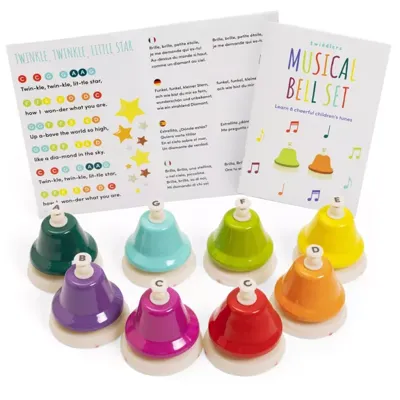 Regenboog muziekbellen - 8 stuks