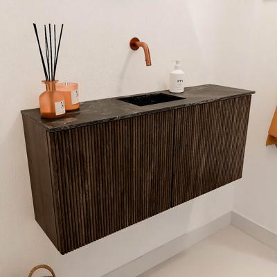 Toiletmeubel Mondiaz Joya Dlux | 90 cm | Meubelkleur Walnut | Faye wastafel Lava Wasbak Midden | Zonder kraangat(en)