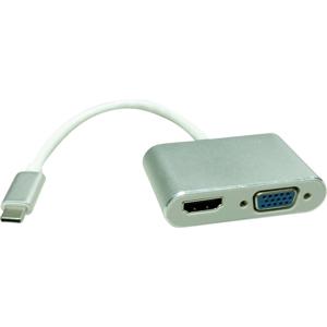 ROLINE Beeldscherm Adapter USB Type C - VGA + HDMI