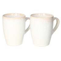 Siaki Koffiemok / theemok Faye - set 2x - wit - 340 ml - mokken - keramiek