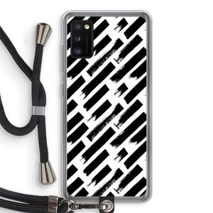 Zwarte vegen: Samsung Galaxy A41 Transparant Hoesje met koord