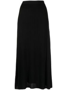 Ferragamo jupe en maille nervurée - Noir