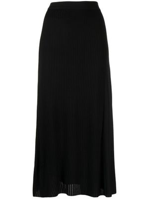 Ferragamo jupe en maille nervurée - Noir