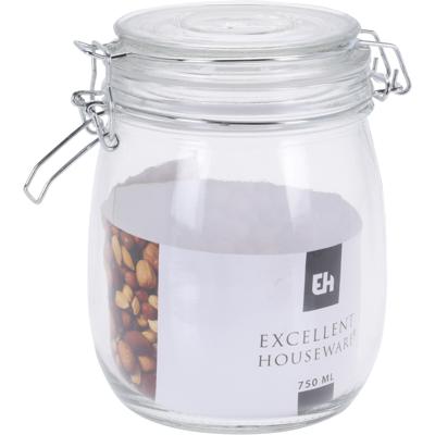 Excellent Houseware keuken voedsel opslagpotten - 750 ML - met beugel sluiting - glas