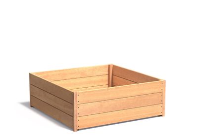 Hardhouten plantenbak CARREZ 120x120x44cm.