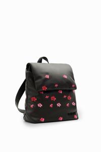 Gewatteerde rugzak bloemen S - BLACK - U