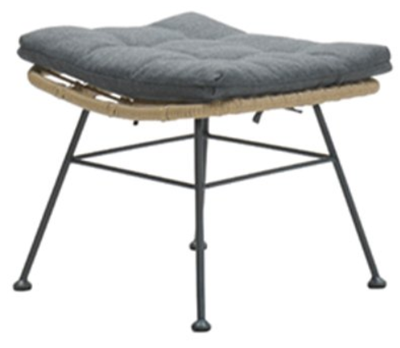 Luna en libelle voetenbank natural rotan en mystic grey - Garden impressions