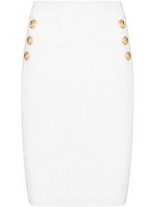 Balmain jupe crayon en maille - Blanc