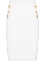 Balmain jupe crayon en maille - Blanc