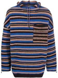 Jacquemus hoodie en maille à rayures - Bleu
