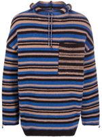 Jacquemus hoodie en maille à rayures - Bleu