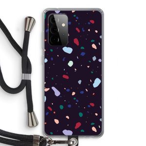 Dark Rounded Terrazzo: Samsung Galaxy A72 5G Transparant Hoesje met koord