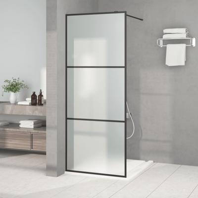 Inloopdouchewand 80x195 cm mat ESG-glas zwart