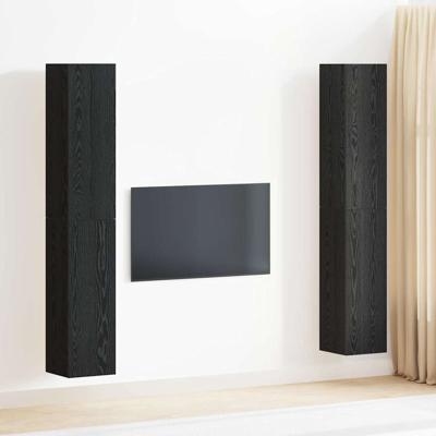 TV-kastenset 4 pcs Zwart eiken 30.5 x 30 x 90 cm Bewerkt hout