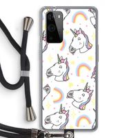 Rainbow Unicorn: OnePlus 9 Pro Transparant Hoesje met koord