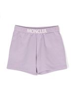 Moncler Enfant short à taille logo - Violet