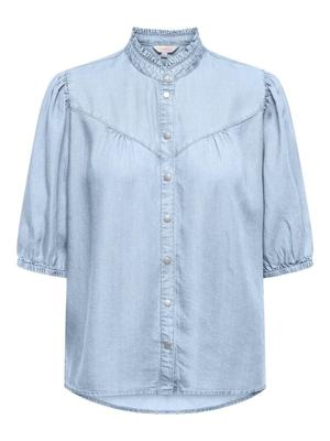 Only Onlcharis Life 2/4 Frill Shirt Wvn Cc Blouse 4977041 Light Blue Denim