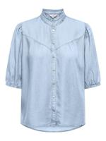 Only Onlcharis Life 2/4 Frill Shirt Wvn Cc Blouse 4977041 Light Blue Denim