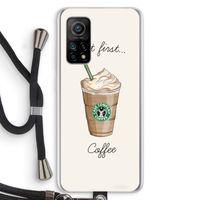 But first coffee: Xiaomi Mi 10T 5G Transparant Hoesje met koord