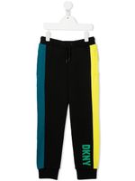 Dkny Kids pantalon de jogging rayé à logo imprimé - Noir