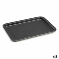 Ovenschaal Grijs Metaal 25,3 x 2 x 37 cm (12 Stuks)
