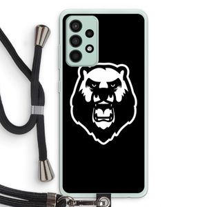 Angry Bear (black): Samsung Galaxy A52s 5G Transparant Hoesje met koord