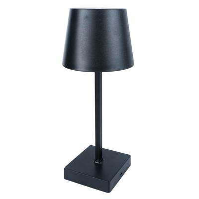 Benson LED tafellamp oplaadbaar - zwart - aanraaksensor - aluminium - 26 cm