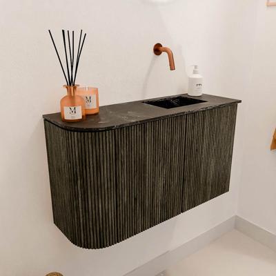 Toiletmeubel Mondiaz Joya Dlux | 71.6 cm | Meubelkleur Shadow | Faye wastafel Lava Wasbak Rechts | Zonder kraangat(en)