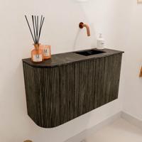 Toiletmeubel Mondiaz Joya Dlux | 71.6 cm | Meubelkleur Shadow | Faye wastafel Lava Wasbak Rechts | Zonder kraangat(en)