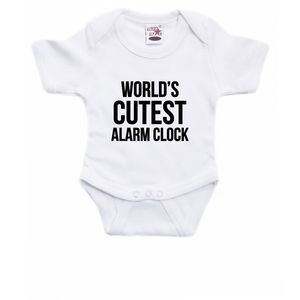 Worlds cutest alarm clock cadeau baby rompertje wit jongen/meisje