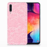 Samsung Galaxy A50 TPU Case White Flowers