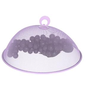 Vliegenkap/voedselkap - rond - D30 x H15 cm - lila paars - buiten eten - anti insecten - metaal